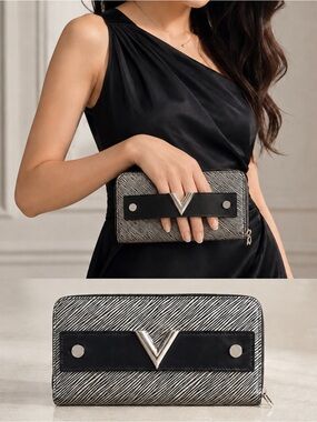 Louis Vuitton Essential V Platine Epi Zippy Wallet Clutch Limited Edition